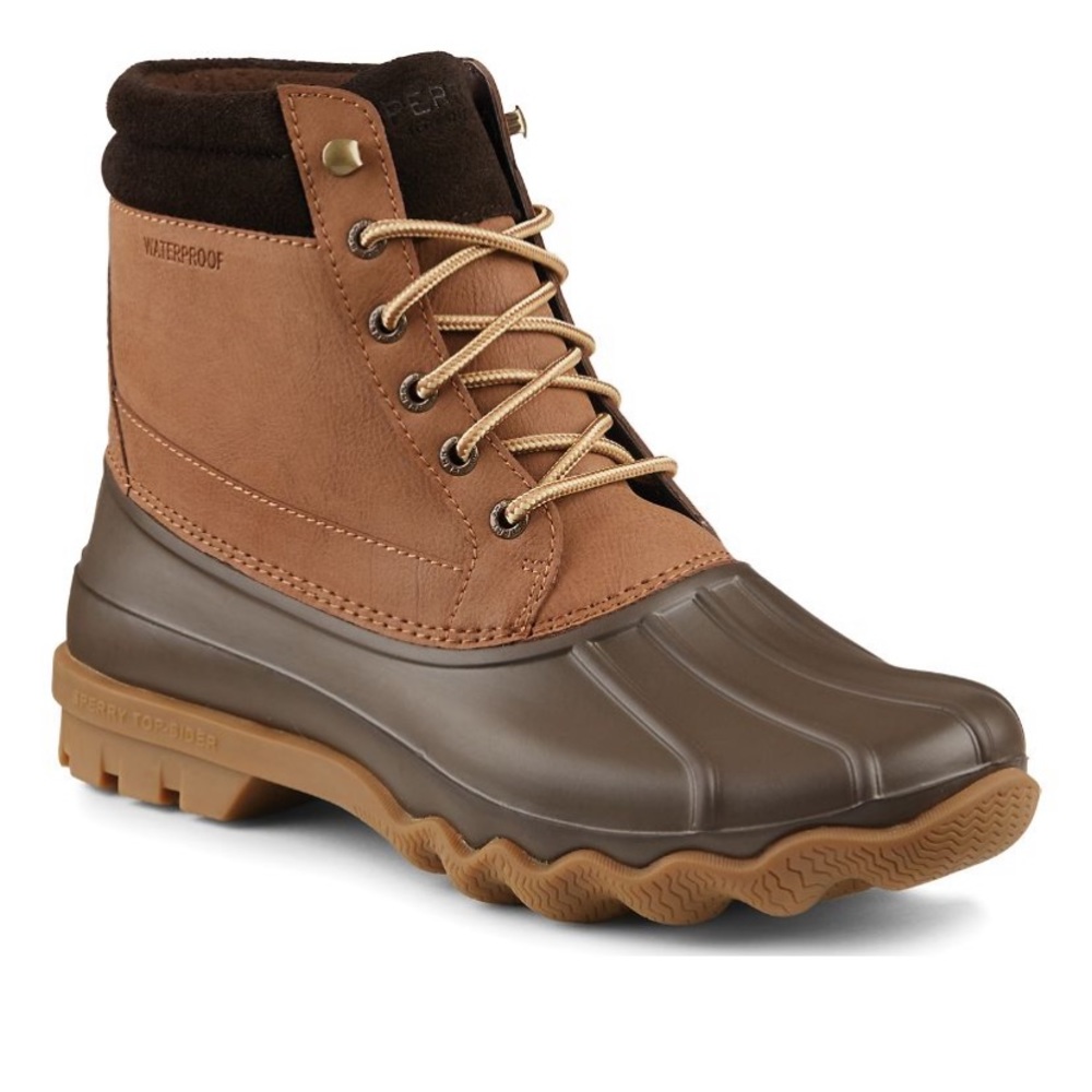 Sperry men’s Brewster duck boots waterproof dark tan size 13 like new